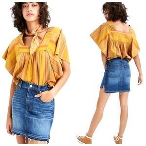 Madewell Raw Step Hem Mini Denim Jean Skirt 5-Pocket